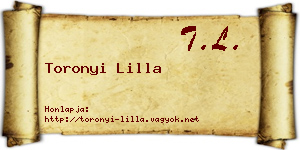 Toronyi Lilla névjegykártya