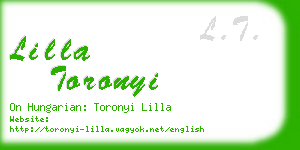 lilla toronyi business card